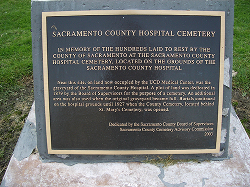 Sacramento County Hospital Cemetery headstone image
