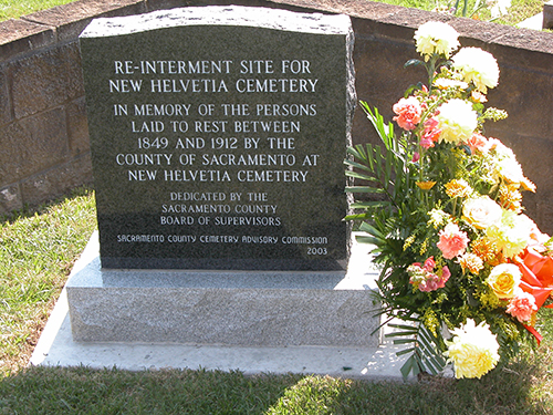 New Helvetia Cemetery headstome image